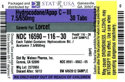 HB APAP 7_5-650 mg LABEL 116.jpg Label Image - HB APAP 7 5 650 mg LABEL 116